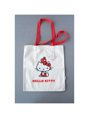 MINISO Hello Kitty White Red Canvas Tote Bag NWT
